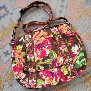 Vera Bradley Vintage Saddle Up Messenger Bag in English Rose